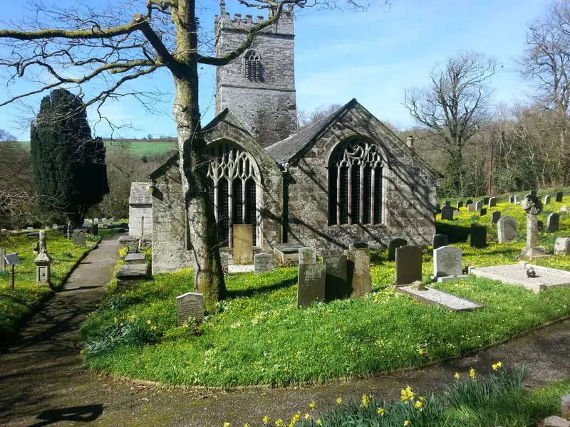 St Julitta's church and tower above the churchyard